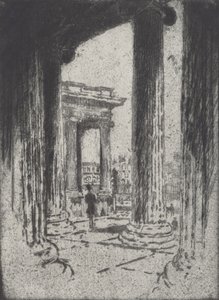 Portico, Britské muzeum, 1905. od Joseph Pennell