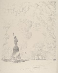 Socha, New York Bay od Joseph Pennell
