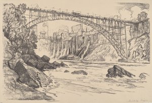Ocelový most, 1910. od Joseph Pennell