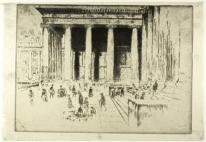 The Steps, Britské muzeum od Joseph Pennell