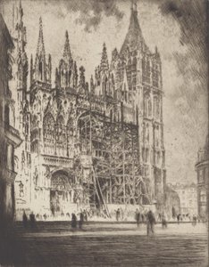 Západní fronta, Rouenská katedrála, 1907. od Joseph Pennell