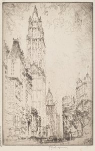 The Woolworth Building, 1915. od Joseph Pennell