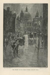 Přední část katedrály svatého Pavla z Ludgate Hill od Joseph Pennell