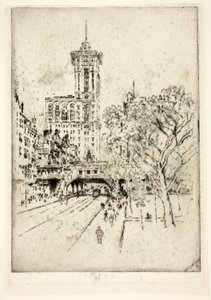 Times Building a 42. ulice od Joseph Pennell