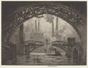 Under the Bridges, Chicago od Joseph Pennell