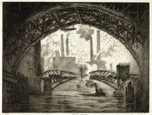 Under the Bridges, Chicago od Joseph Pennell