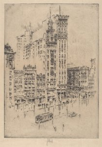 Union Square, deštivý den od Joseph Pennell