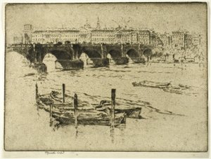 Waterloo Bridge a Somerset House od Joseph Pennell
