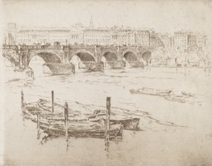 Waterloo Bridge a Somerset House, 1905. od Joseph Pennell