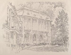 Wertheim, Leipziger Platz, Berlín, 1921. od Joseph Pennell