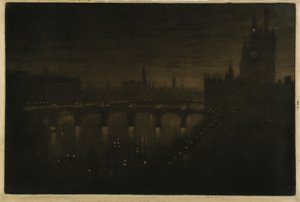 Westminster v noci - z okna mého ateliéru od Joseph Pennell