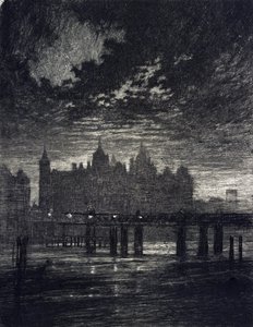 Soudní dvůr Whitehall v Londýně. od Joseph Pennell