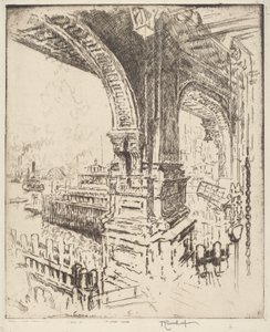 Uvnitř trajektu, Cortlandt Street, New York od Joseph Pennell