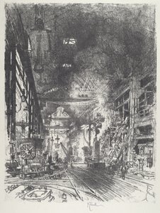Uvnitř pecí, 1916. od Joseph Pennell