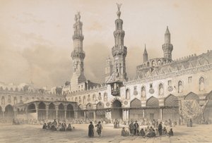 22. Nádvoří mešity el Ahzar, Káhira, 1843.