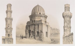 87. Hrobky a minarety, Káhira, 1843. od Joseph Philibert Girault De Prangey