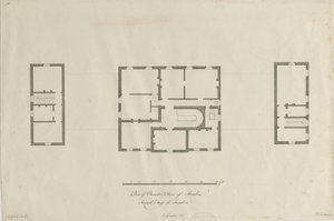 Sandon Hall - Plán podlahy komory: rytina, nd [1769-1771] (tisk) od Joseph Pickford