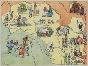Bourbonnais-Lyonnais (barevná litografie) od Joseph Porphyre Pinchon