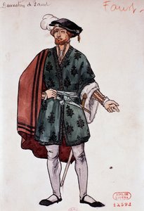 Kostým pro postavu Fausta ve Faustově prokletí od Hectora Berlioze, skica Joseph Porphyre Pinchon (1871-1953) od Joseph Porphyre Pinchon