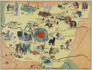 Ile-De-France (barevná litografie) od Joseph Porphyre Pinchon