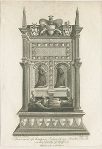 Sandon Church - Tomb of Sampson Erdeswicke: rytina od Joseph Potter