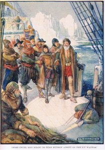 Ti krutí muži nechtějí nechat Hudsona unášet na ledové vodě od Joseph Ratcliffe Skelton