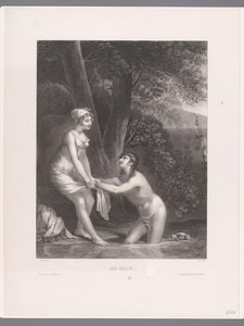 Koupání Dafnis a Chloe Le Bain (název na objektu) od Joseph Rose Lemercier