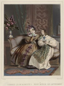 Ženy. Módní galerie, ca. 1830: Jak mě miluje!!! (...) od Joseph Rose Lemercier