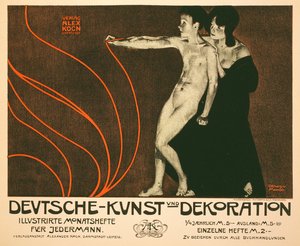 Reprodukce reklamního plakátu Deutsche Kunst und Dekoration, měsíční ilustrovaná recenze pro každého, 1898