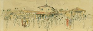 Rybí trh v Point de Galle na Cejlonu (Srí Lanka)