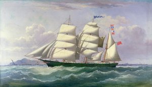 Barquentine Pawnee v Irském moři od Joseph Semple