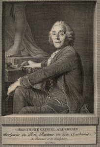 Portrét Christophe-Gabriel (Christophe Gabriel) Allegrain (1710-1795) francouzský sochař - rytina podle obrazu Josepha-Siffreina Duplessise od Joseph Siffred (after) Duplessis