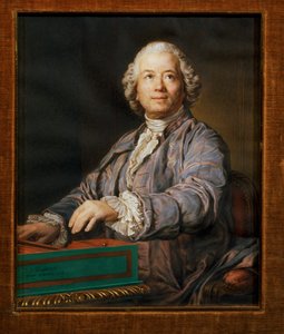 Skladatel Christoph Willibald Gluck u spinetů (kvaš na pergamenu)