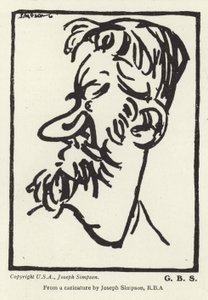 Karikatura George Bernarda Shawa od Joseph Simpson