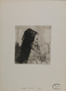 Bez názvu - Stará žena čte od Joseph Stella