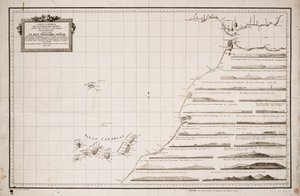 Mapa západního pobřeží Afriky a Kanárských ostrovů od Joseph Varelay Ulloa