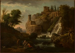 Francouzsky: Les Cascatelles de Tivoli Tivoli Landscape od Joseph Vernet