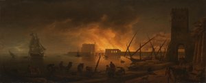 Noční požár v námořním přístavu, 1748