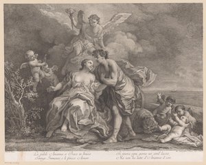 Bakchus a Ariadne na ostrově Naxos od Joseph Wagner (possibly)