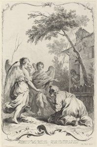 Abraham klečící před třemi anděly od Joseph Wagner