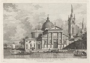 Pohled na prospekt kostela S. Giorgio Maggiore, 1742.