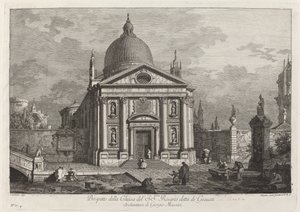 Prospekt kostela sv. Růženec známý jako Gesuati od Joseph Wagner after Canaletto