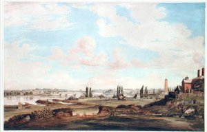 Pohled na Philadelphii a řeku Schuylkill, kolem roku 1816 (akvarel na papíře) od Joseph Watson