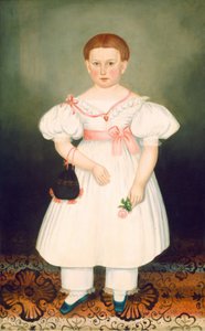 Dívka se síťkou a růží, c. 1840.