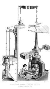 Boultonův šroubový razicí lis, jak se používá v královské mincovně, 1866.