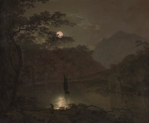 Jezero za měsíčního svitu od Joseph Wright of Derby