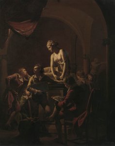 Academy od Lamplight od Joseph Wright of Derby