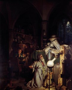 Alchymista svádí k objevu filozofického kamene Obraz od Josepha Wrighta z Derby (1734-1797) Slunce z 18. století. 1,27 X 1,01 m Derby, muzeum Derby od Joseph Wright of Derby