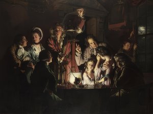 Experiment s ptákem ve vzduchové pumpě. 1768 od Joseph Wright of Derby