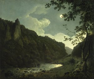 Dovedale za svitu měsíce od Joseph Wright of Derby